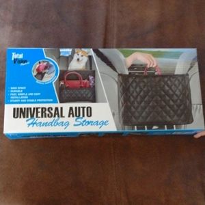 HANDBAG black Leather style storage UNIVERSAL AUTO.NIB/NWT.NEWinBOX!